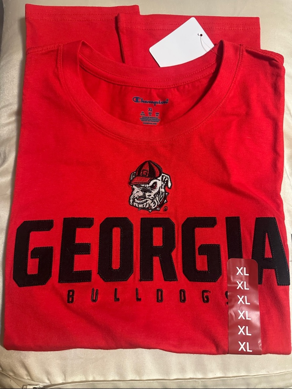 Champion Red Georgia Bulldogs Graphic Tee-XLg